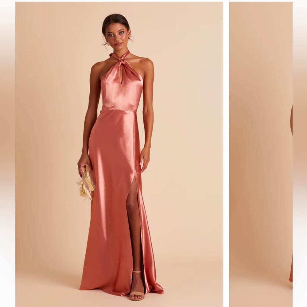 Birdy grey Monica satin bridesmaid dress terracotta